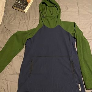 Melanzana, micro grid hoodie, mens medium, made in Leadville